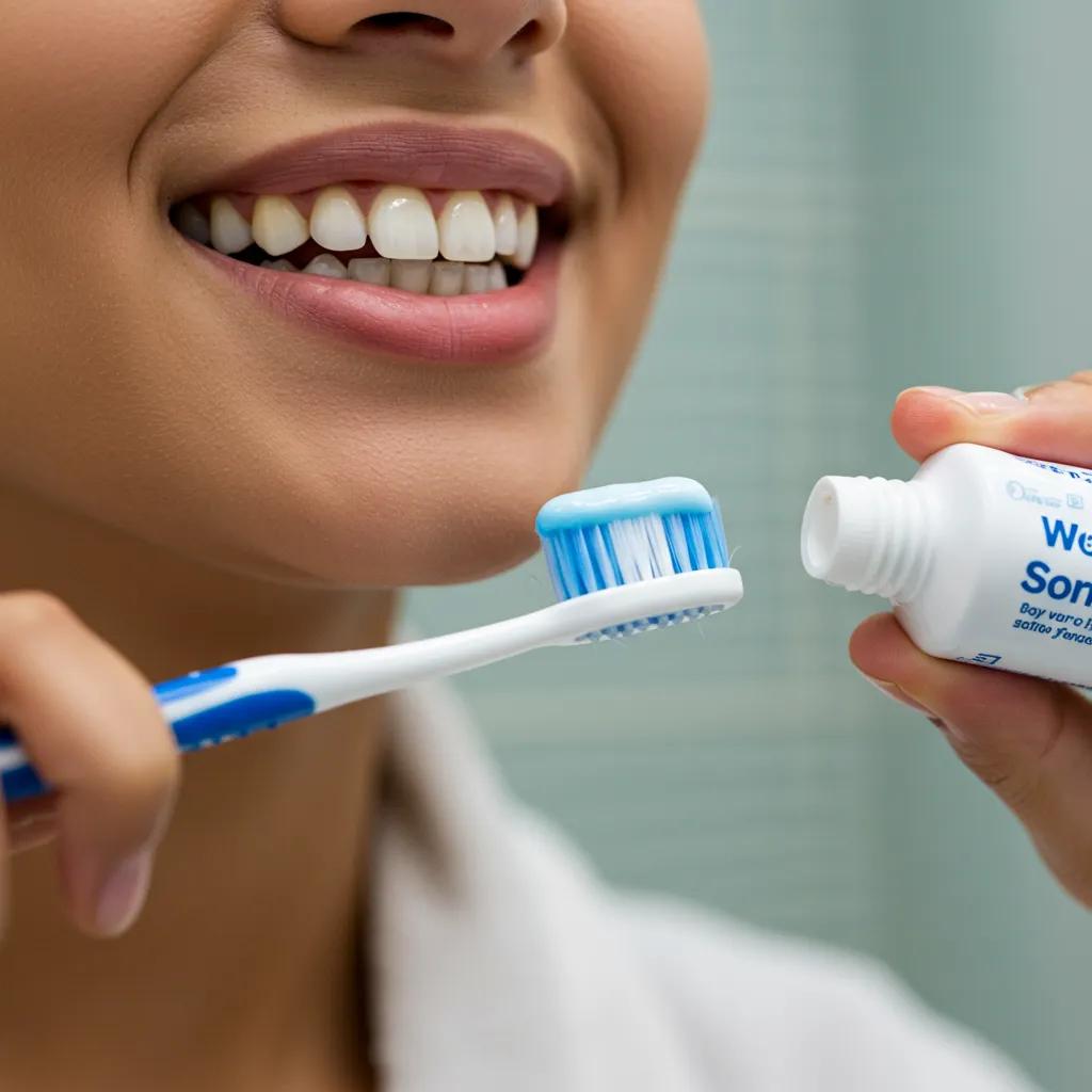 Person brushing teeth, highlighting care for bonded dental restorations