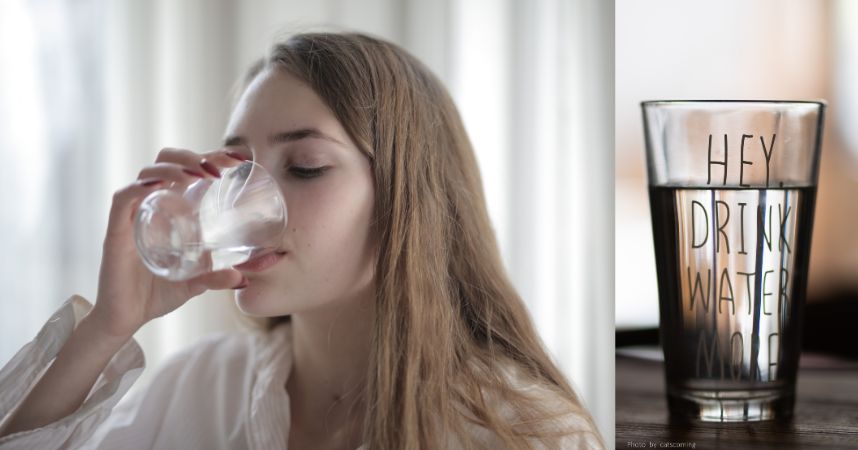 women drinking water