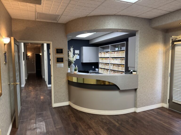The reception desk at Dental Krafts in Sacramento.