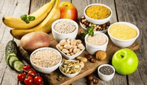 Healthy foods for dental health, including fruits and vegetables, promoting strong teeth and gums, relevant to oral care and prevention tips.